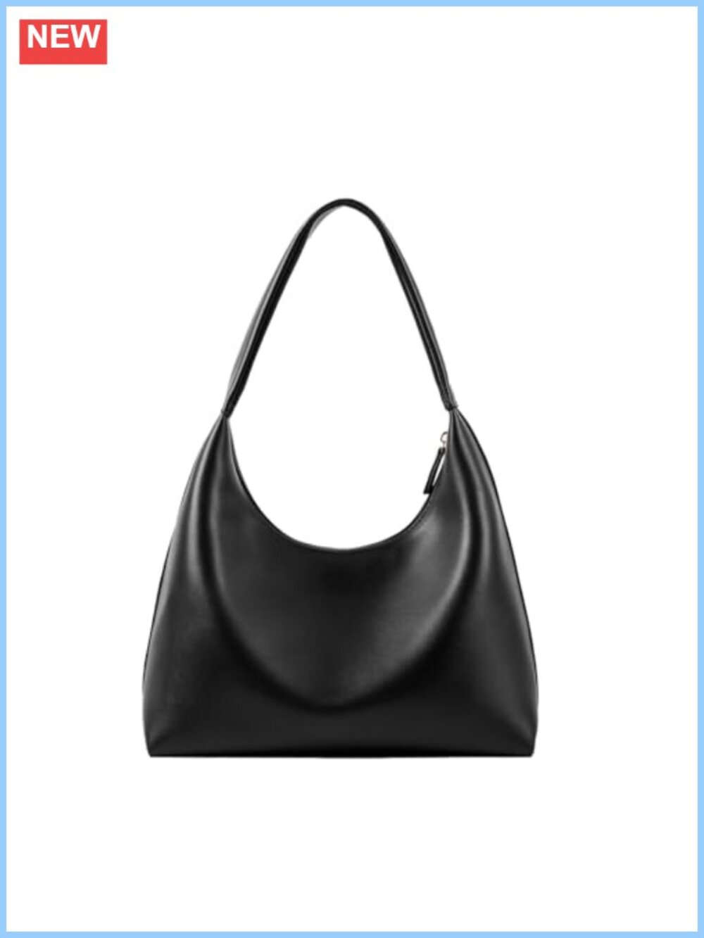 Small PU Leather Hobo Shoulder Bag Y2K Crescent Purse with Zip Pockets